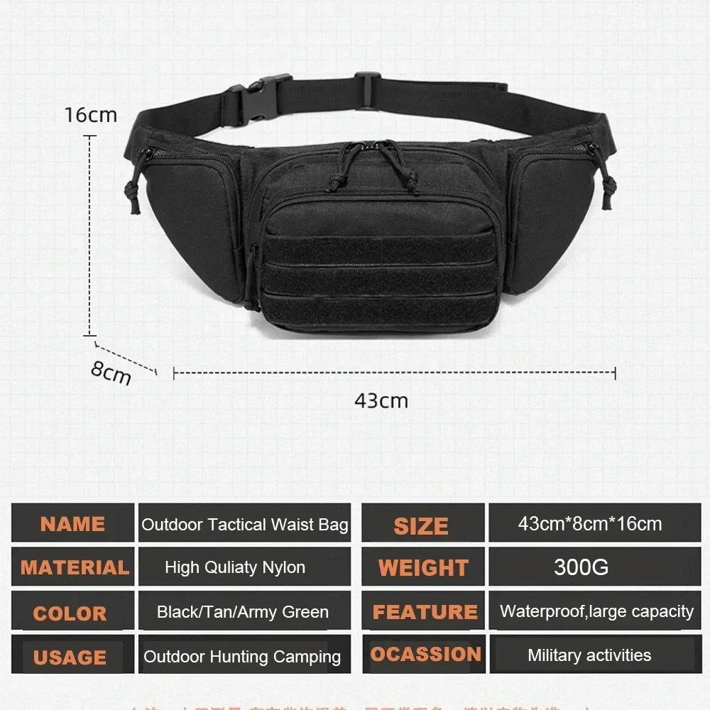 Tactical Waist Bag Concealed Gun Carry Pouch Hunting Pistol Holster Fanny Pack Sling Shoulder Bags for Outdoor Hunting Camping
