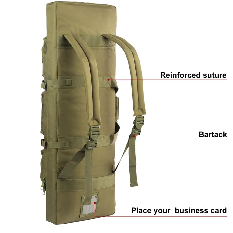 LQARMY 81 97 106 122cm Tactical Gun Bag Double Rifle Case  Molle Rifle Bag Sniper Airsoft Gun Case Backpack Hunting Gun Holster
