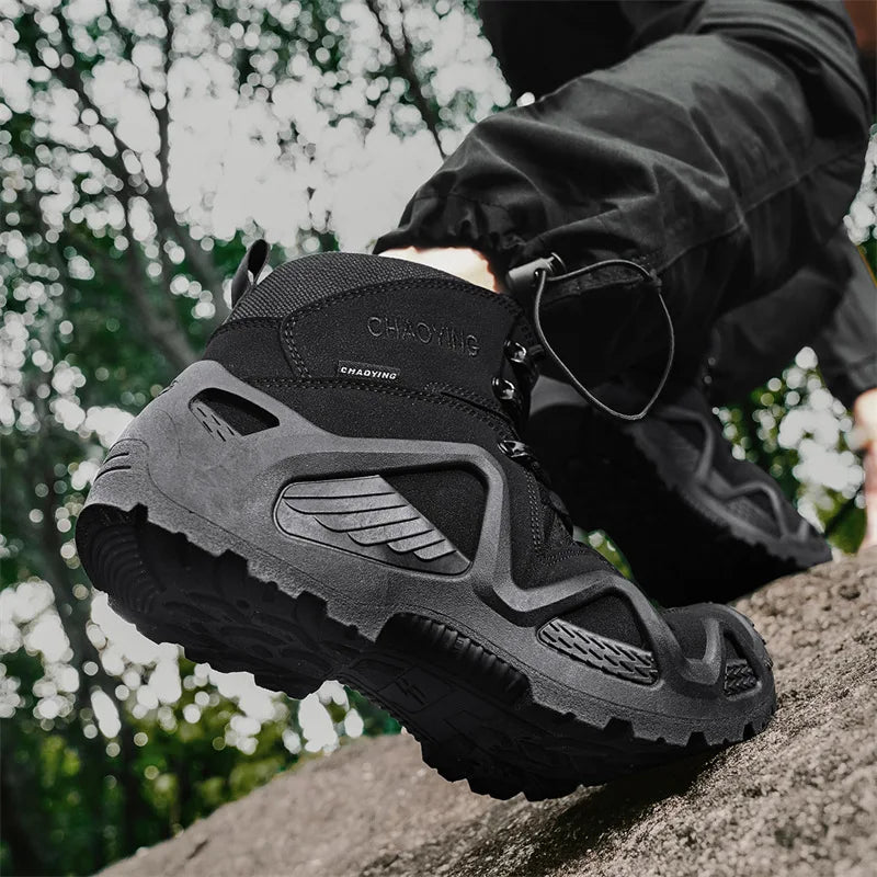 Mens Military Desert Waterproof Work Safety Shoes Climbing Hiking Shoes Ankle Men Outdoor Men Tactical Boots Army Boots