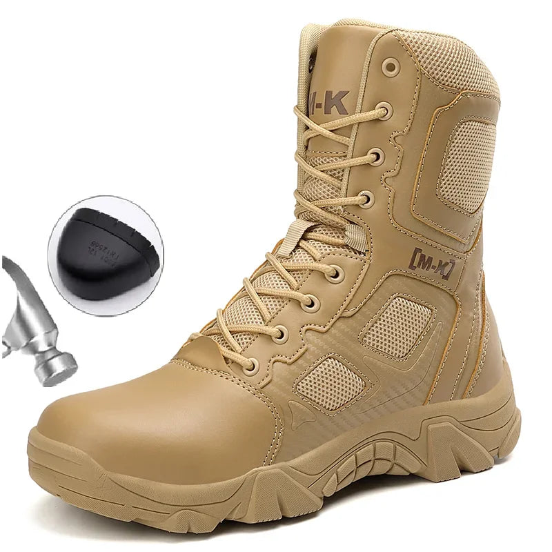 High-Top Work Boots Indestructible Safety Shoes Men Steel Toe Shoes Puncture-Proof Sneakers Male Shoes Men Non Slip Work Shoes