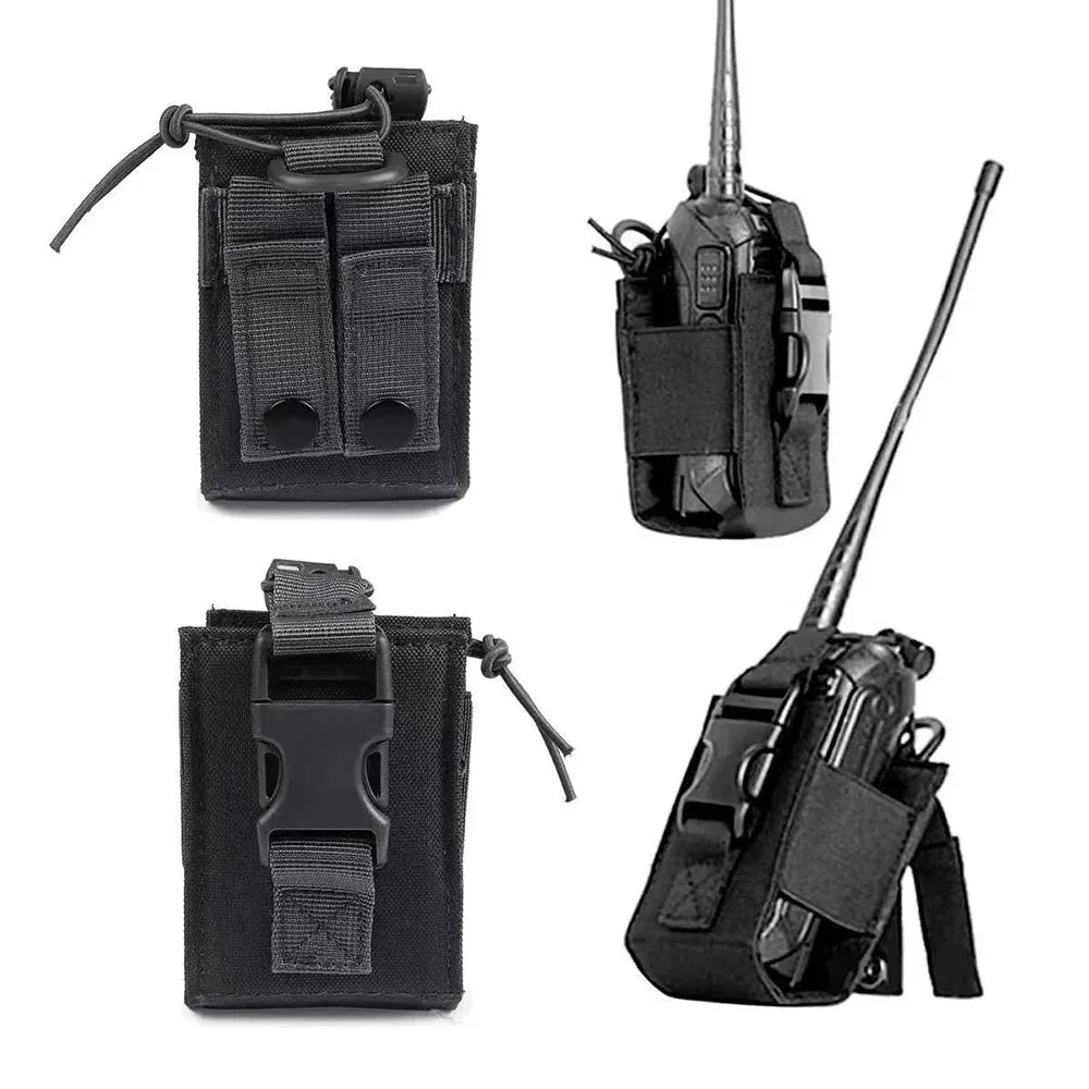 Tactical Molle Radio Walkie Talkie Pouch Outdoor Portable Radio Interphone Holster Carry Bag Adjustable Universal Radio Holder