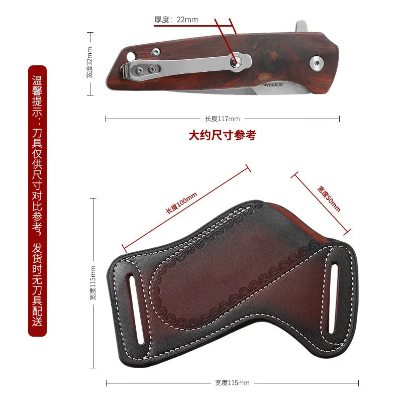 Multi-Functional Tool Tactical Storage Pouch - Outer Layer Of Cowhide Wallet - Folding Knife Storage Sleeve
