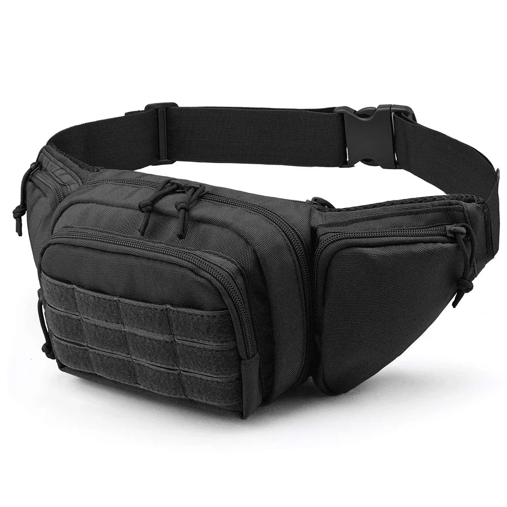 Tactical Fanny Pack Gun Holster Concealed Carry Pistol Waist Bag Molle EDC Pouch for Running Hiking Cycling Camping Outdoor Bag