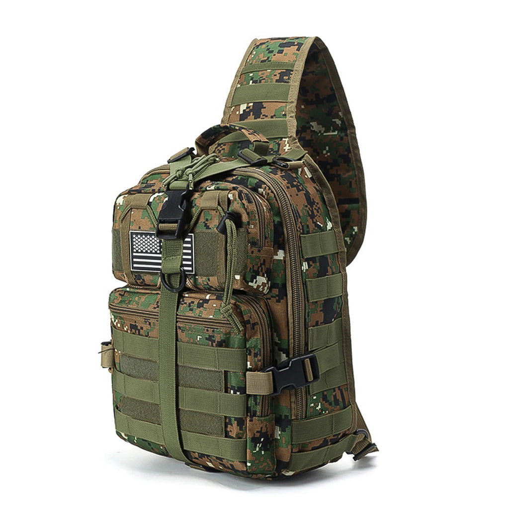 Large capacity chest bag, outdoor crossbody bag, wear-resistant Oxford cloth compression strap design, can be carried by hand