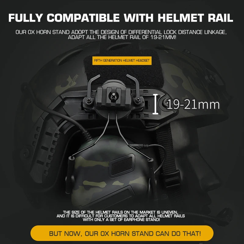 Tactical 5.0 Headset Non-picking Noise-Cancelling Headset for Helmet Headset Baofeng Radio PTT Adapter Mobile Earphone