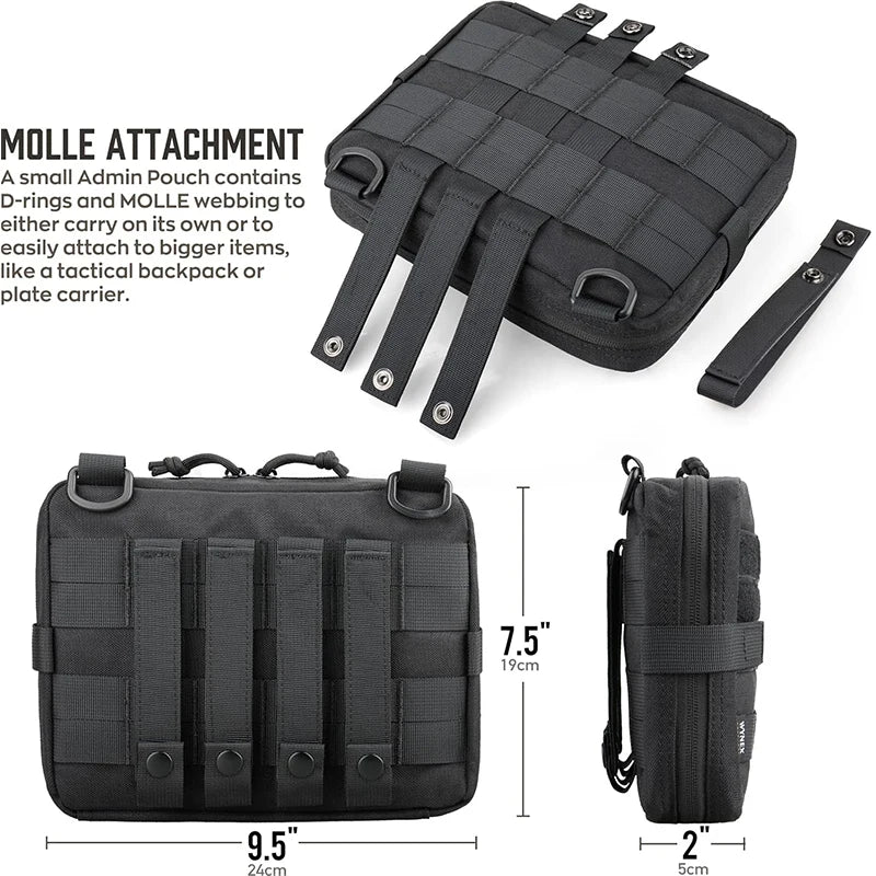 Tactical Molle Pouch EDC Admin Pouch 1000D Modular Utility Tool Pouch Organizer Medical Bag Hunting Backpack Attachment Pack