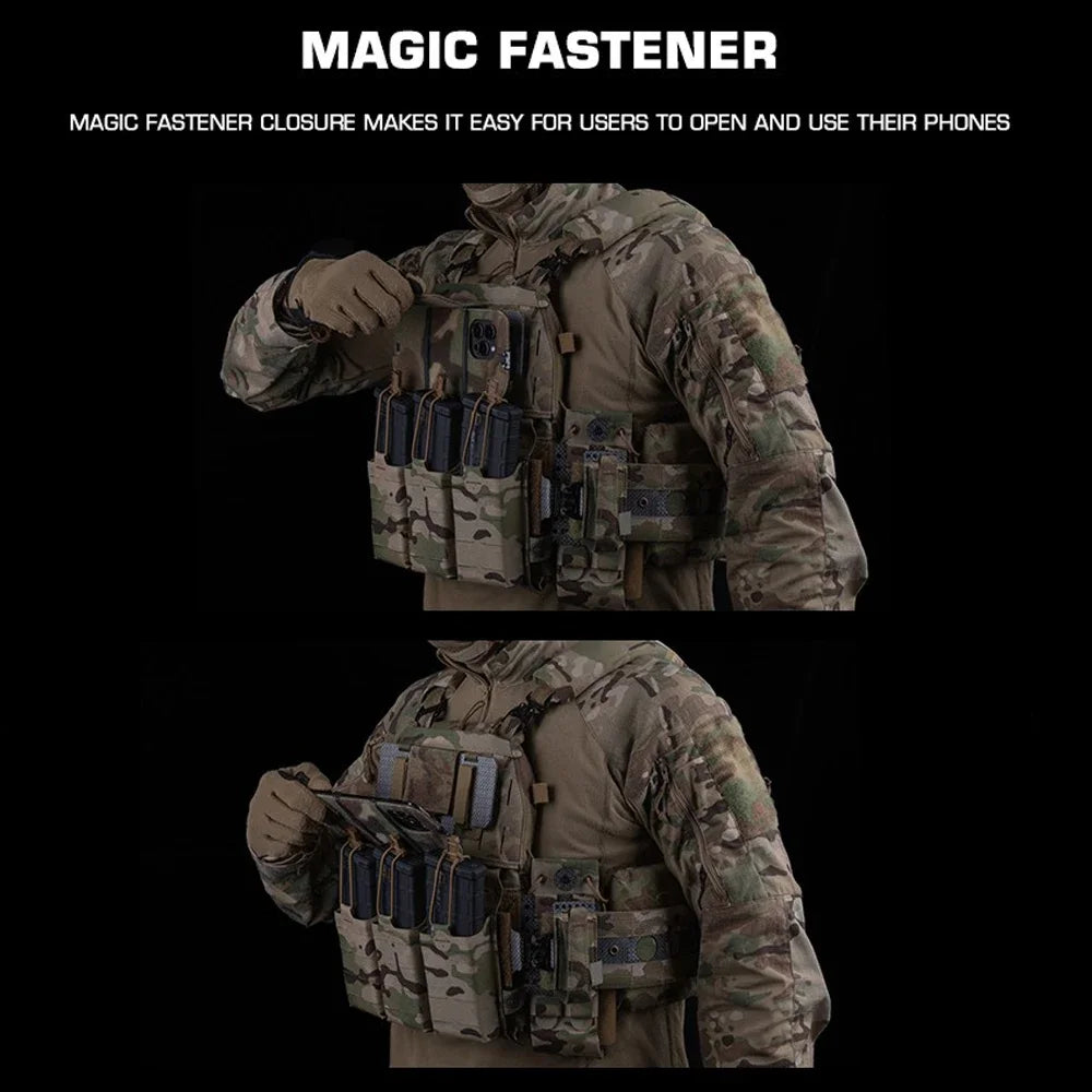 Tactical Mobile Phone Rack Militar Vest Plate Carrier Map Case Panel Airsoft Gear Outdoor Molle Folded Iphone Navigation Board
