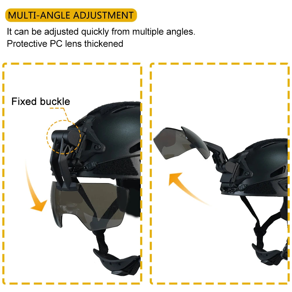 Tactical Helmet OP Goggles Airsoft Paintball FAST Helmet Masks Windproof Anti-Fog CS Protection Half Mask Flip Goggles