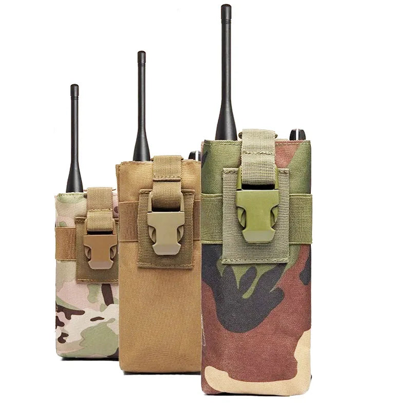 Outdoor Walkie Talkie Pouch Water Bottle Bag Handheld Radio Bag Molle Tactical Multifunctional Accessory Bag Travel EDC Pack