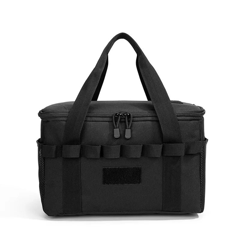 14L Outdoor Camping Tactical Bag Black Multi-Functional Tool & Picnic Gear Organizer with Multiple Compartments Large Capacity