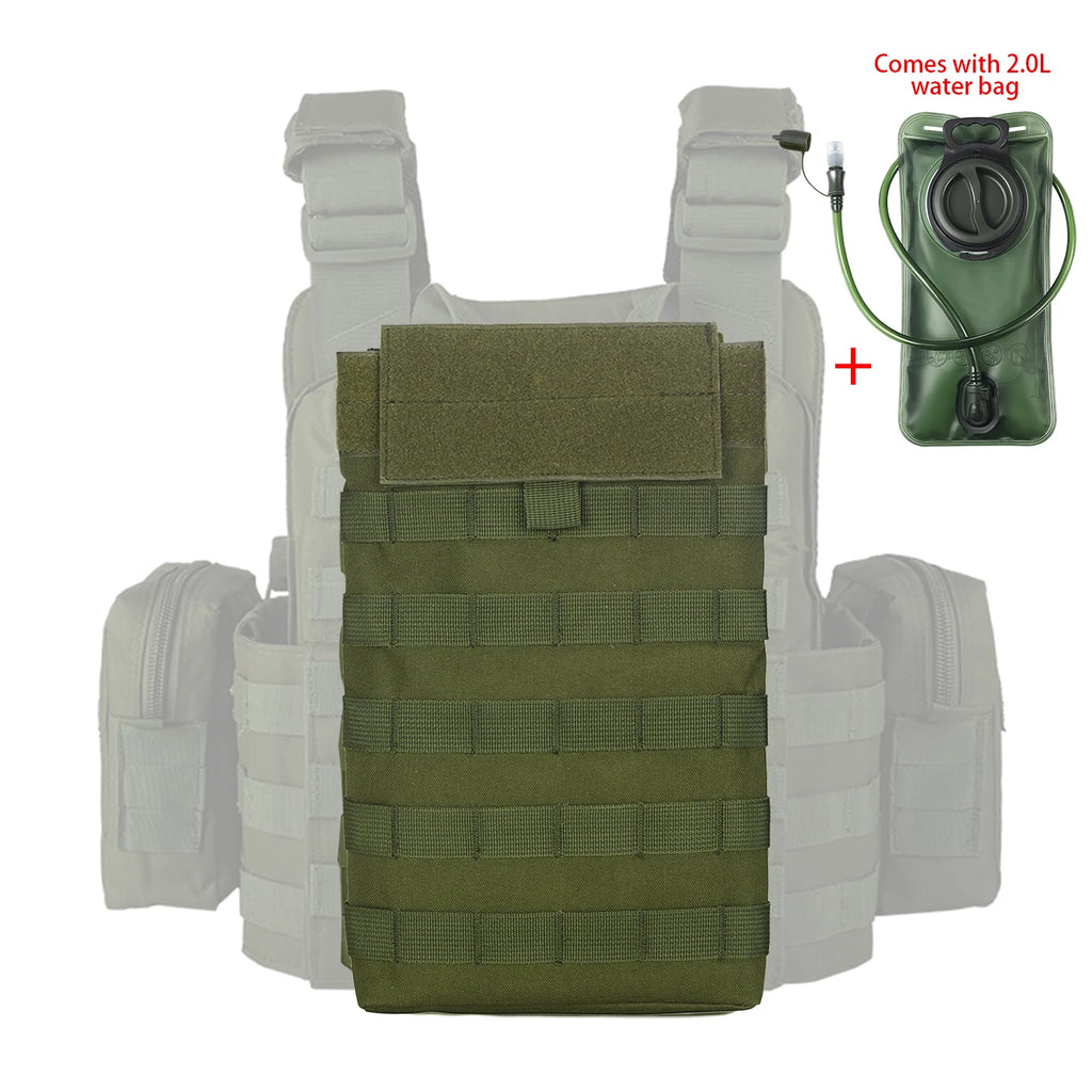 MOLLE Expansion System Accessories Water Bag Pack+2.0L Soft Water Bag Set Large Diameter Rotary Cap Bite Drinking Pipe
