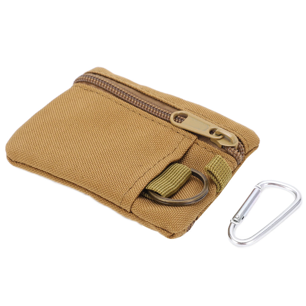 Outdoor EDC Molle Pouch Wallet Mini Portable Key Card Case EDC Pouch Bag Purse with Carabiner