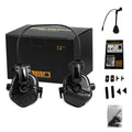 BOOIU Tactical Bluetooth Headset Shooting Headphones Fast Helmet Earmuffs Protection Ear Hunting Training Headset with Stand