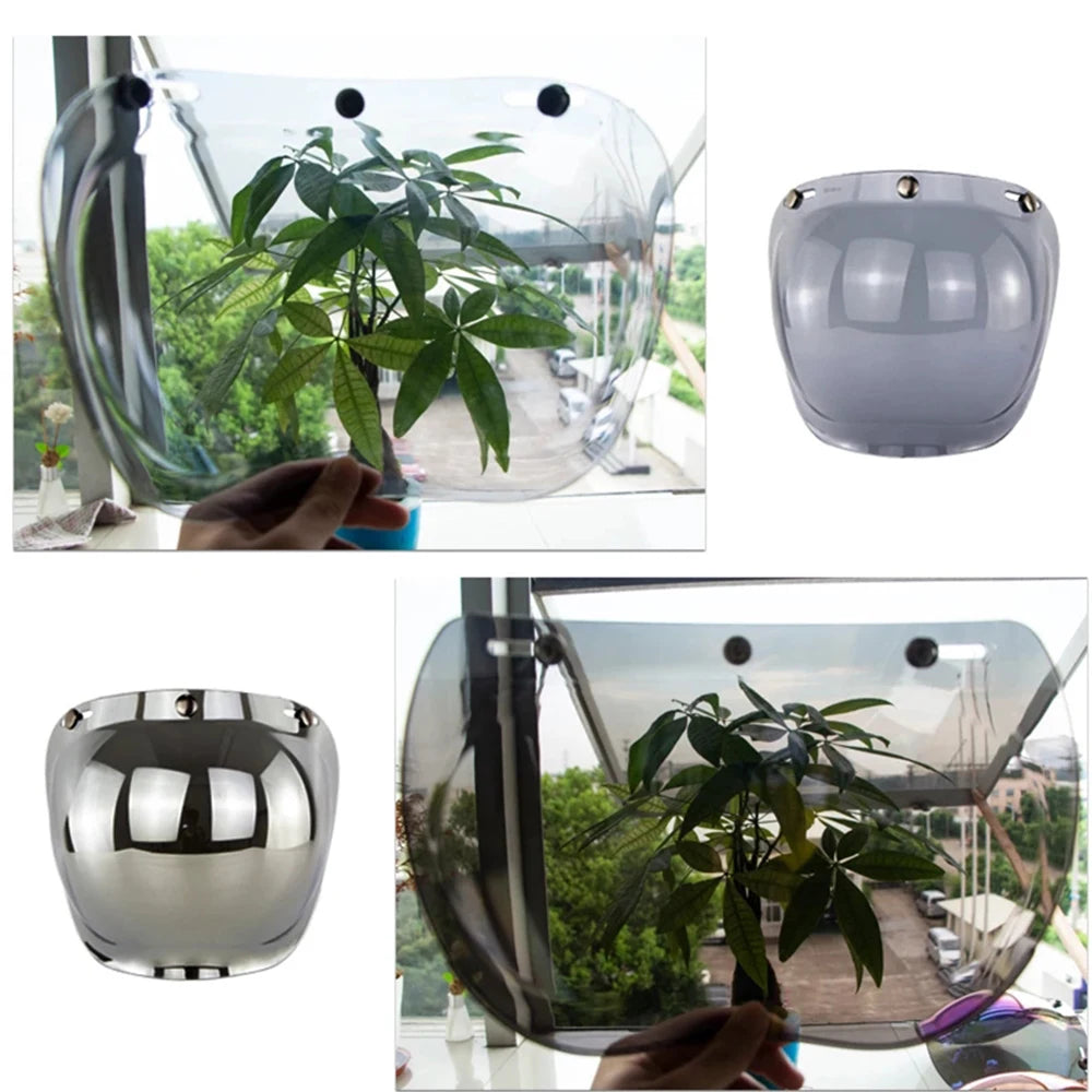 Bright High Strength Multicolor Motorcycle Helmet Bubble Visor Helmet Accessories Open Face Flip Up