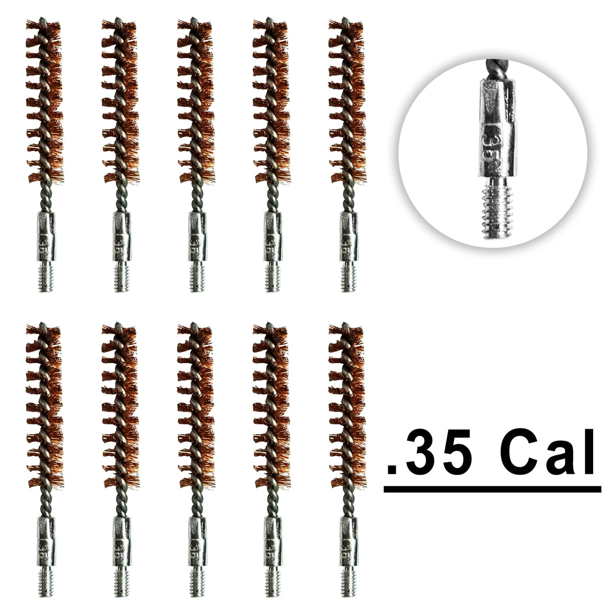 10 Pack Bronze Bore Brush 12GA .17Cal .22Cal 9mm Cleaning Brush for Pistol Rifle Cleaning Kit Thread 5-40 8-32 5/16-27