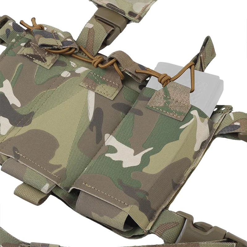 Alpha 34 Split Front Chest Rig Modular Quick Release System Laser Cut Mount Panels for Hunting Simulation Gear Storage