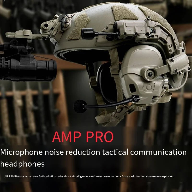 Professional-grade AMP PRO Microphone Pickup Noise Reduction Communication Tactical Headset Head-mounted Helmet-style IPSC Shoot