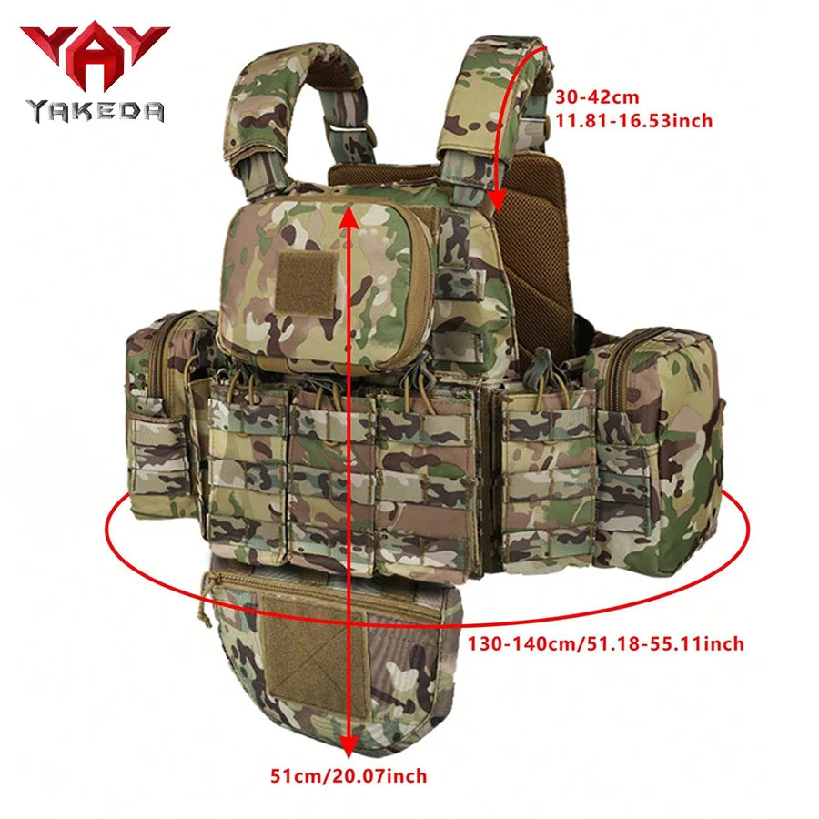 YAKEDA Five Piece Equipment Bag Training Vest, Detachable and Expandable, Waterproof, Wear-Resistant and Tear Resistant