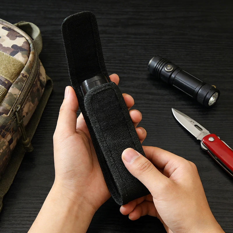 Tactical Flashlight Pouch LED Flashlight Holster Bag Torch Storage Cover Case Multitool Holder Pocket Camping Hunting Equipment