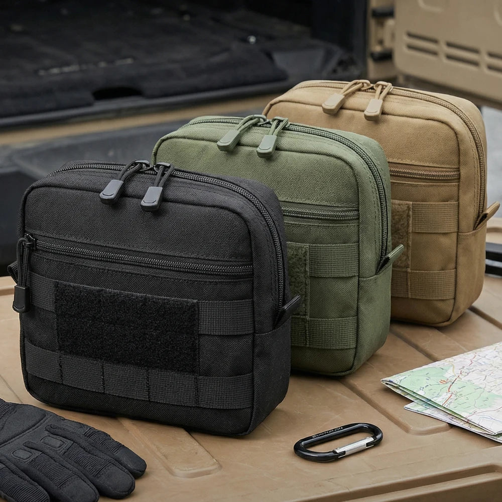 Tactical MOLLE EDC Pouch 600D Nylon Waist Pack EMT Utility Tool Pouches Organizer Bag for Outdoor Hiking Camping Hunting Travel