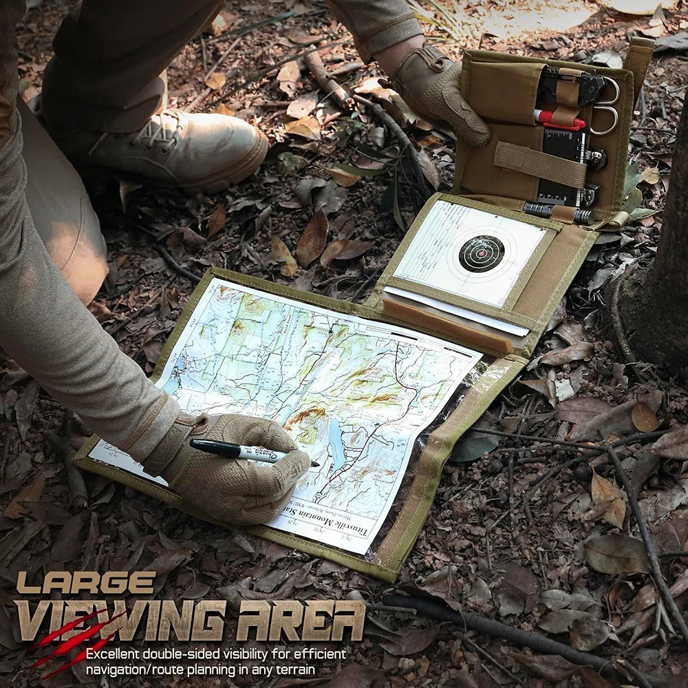 Tactical Map Storage Bag Map Holder Case Foldable Sundries Pouch EDC Utility Tool Bag Outdoor Hiking Camping Hunting Accessories