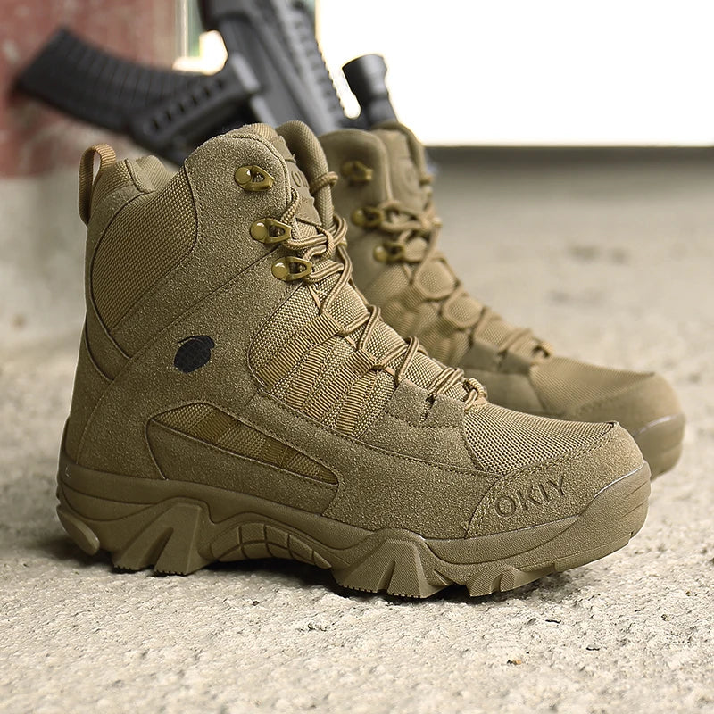 Mens Hiking Boots Anti-friction Thick Anti Slip Soles Mountain Sports Fashionable Casual Comfort Outdoor Construction Work Shoes