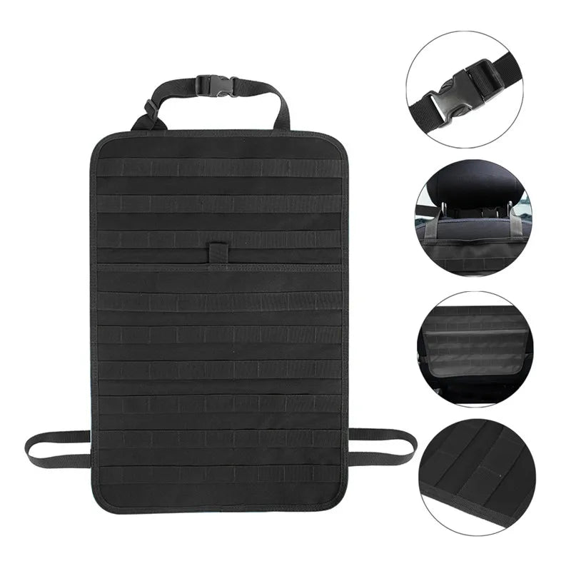 Molle Tactical Car Seat Back Cushion Universal Four Seasons Storage Bag Hanging Bags Car Stowing Tidying Pocket