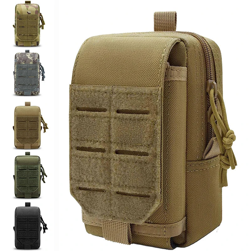 Tactical Phone Holster Pouch Molle Tactical Utility EDC Pack with Hook & Loop Heavy Duty Belt Molle Pouches for Belt Backpack Ve