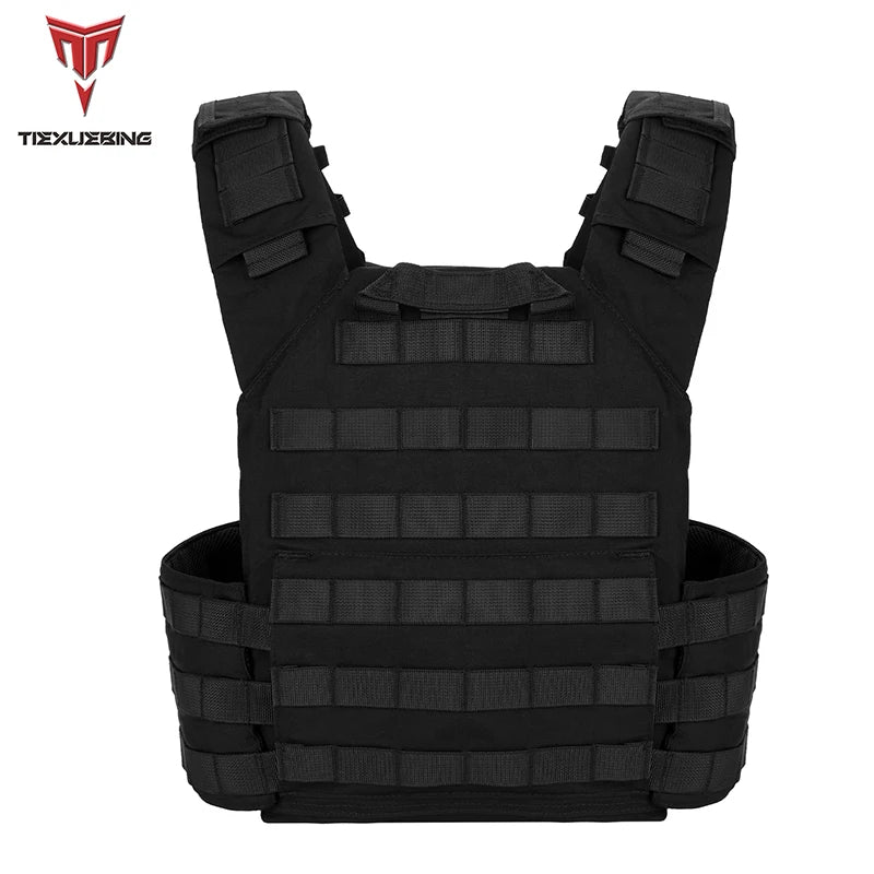Tiexuebing 6094 Quick Detachable 500D Nylon Tactical Vest Black Combat Gear for Airsoft Plate Carrier Hunting Combat Equipment