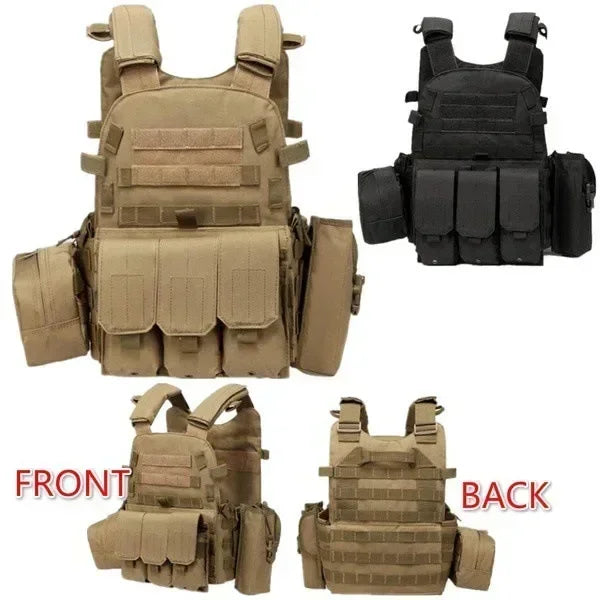 6094 Military Tactical Vest Body Armor Combat Army 1CS Gear Hunting Plate Carrier Airsoft Accessories Wargame Pouch Molle Vest