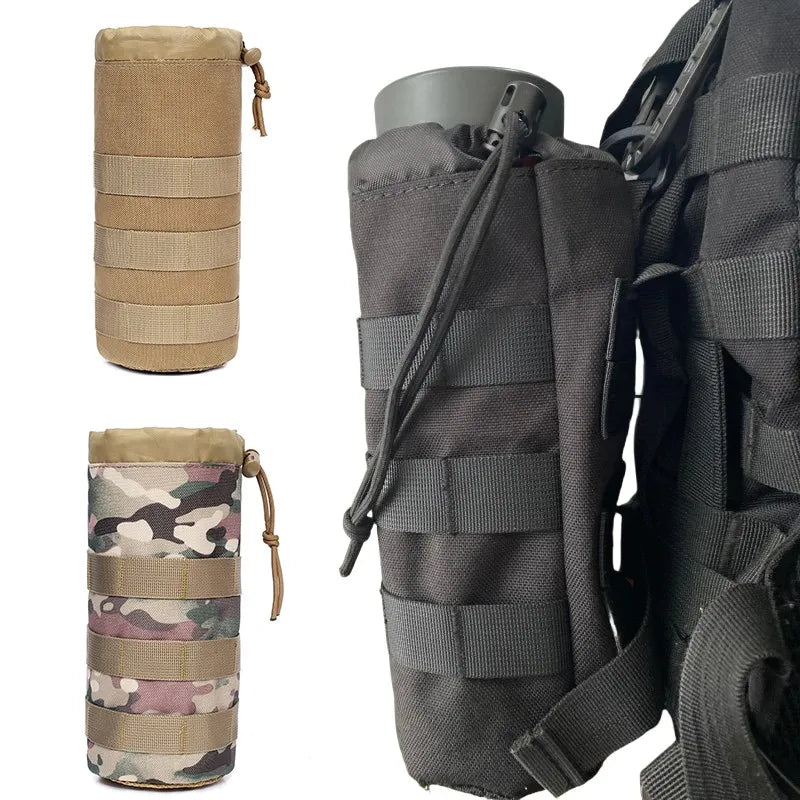 Outdoor Molle Water Bottle Bag Pouch Holder Travel Camping Hiking Cycling Fishing Hunting Water Bottle Kettle Carrier