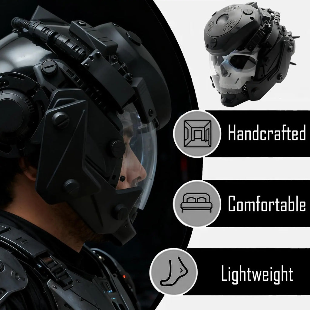 Cyberpunk Skull Tactical Helmet, Cosplay Prop for Costume Events and Outdoor Activities, Stylish Protective Headgear For Parties