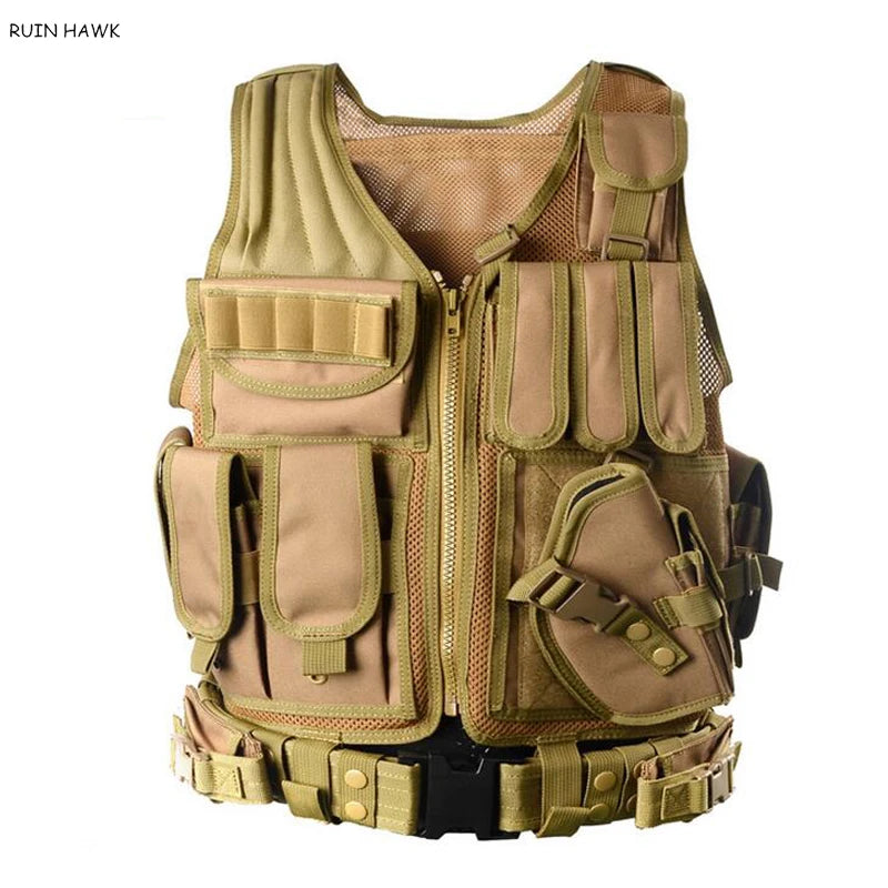 Multi-Pocket Tactical Vest Jungle Combat Protection Vests Security Hunting Outdoor CS Game Airsoft Training Jacket