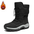 New Winter Hiking Boots Warm Plush Men's Boots High Top Couple Snow Boots Winter Outdoor Anti-Slip Ankle Boots Work Casual Boots