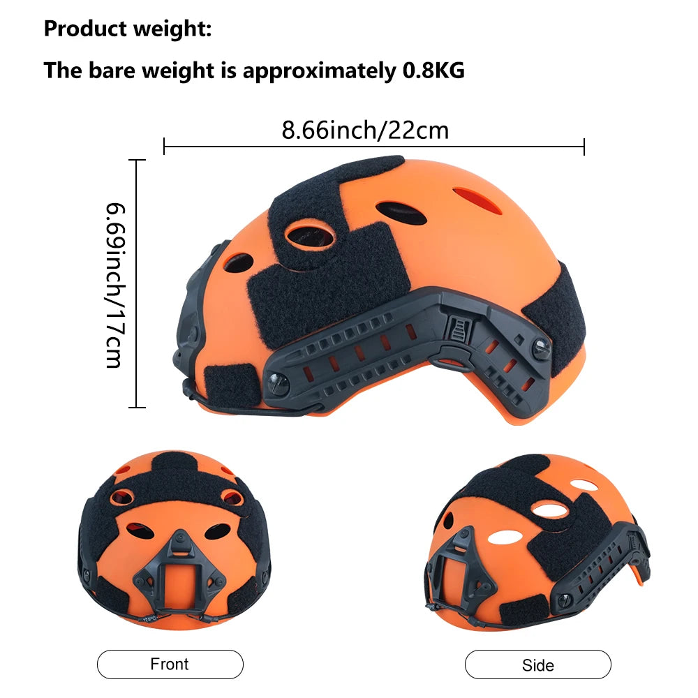 BOOIU Tactical PJ Helmet Rescue Helmet Adjustable Knob Multifunctional Safety Training Emergency Lightweight FAST Helmet Set