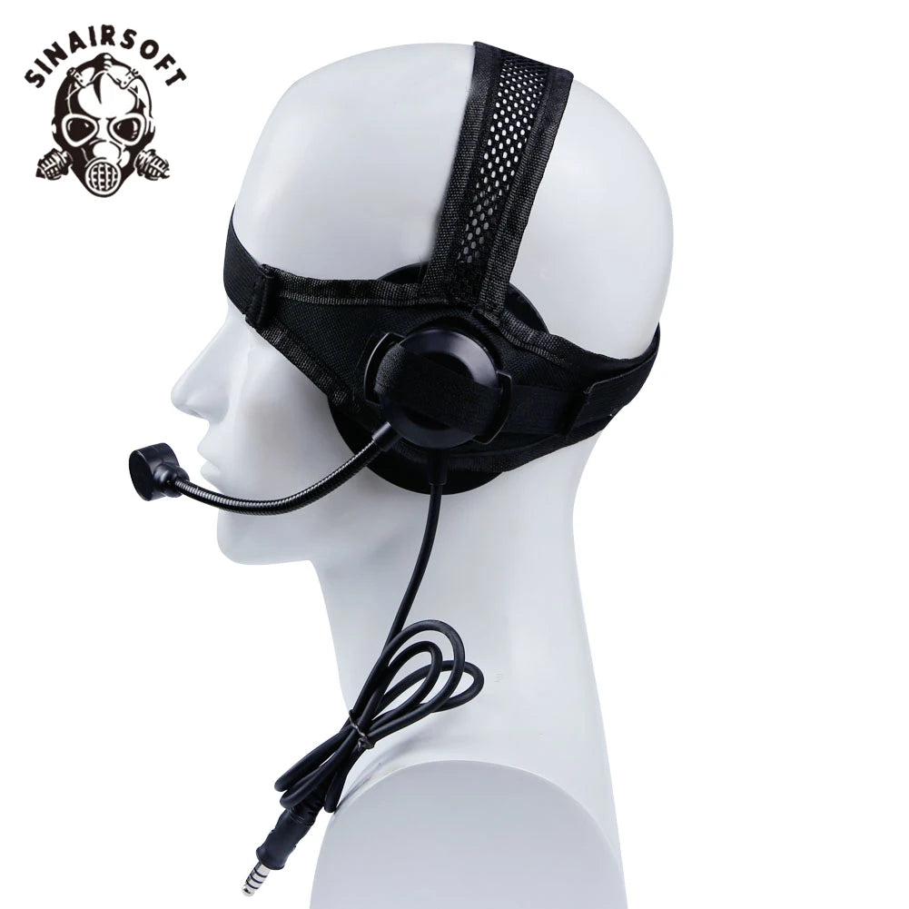 Tactical Headset NATO Z-TAC Selex Z028 with Boom Mic & Plug, Adjustable Harness, Open Earpiece SINAIRSOFT