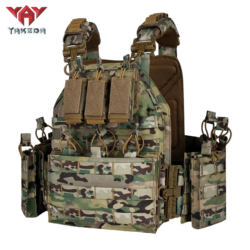 YAKEDA Tactical Vest Quick Release Airsoft Vest for Man Outdoor Adjustable Breathable Vest