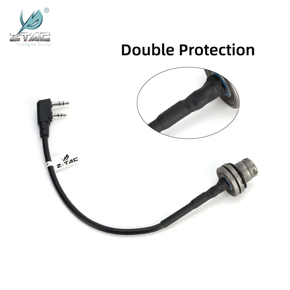 Z-TAC 6 Pin Socket Adapter Cable Compatible With Kenwood Baofeng Radio Tactical Headset Walkie Talkie PTT Connector Airsoft Gear