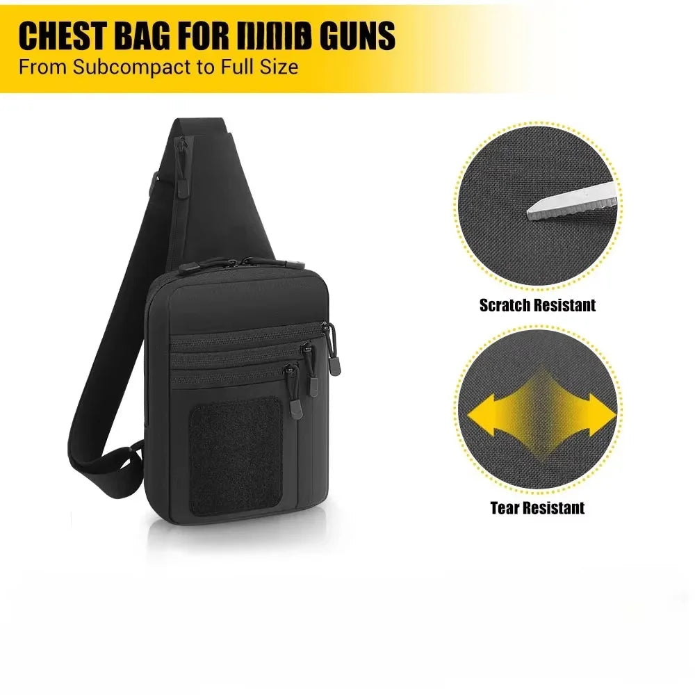 Molitica Tactical Gun Bag Tactical Chest Bag Nylon Holster EDC Tool Bag CCW Shoulder Sling Bag