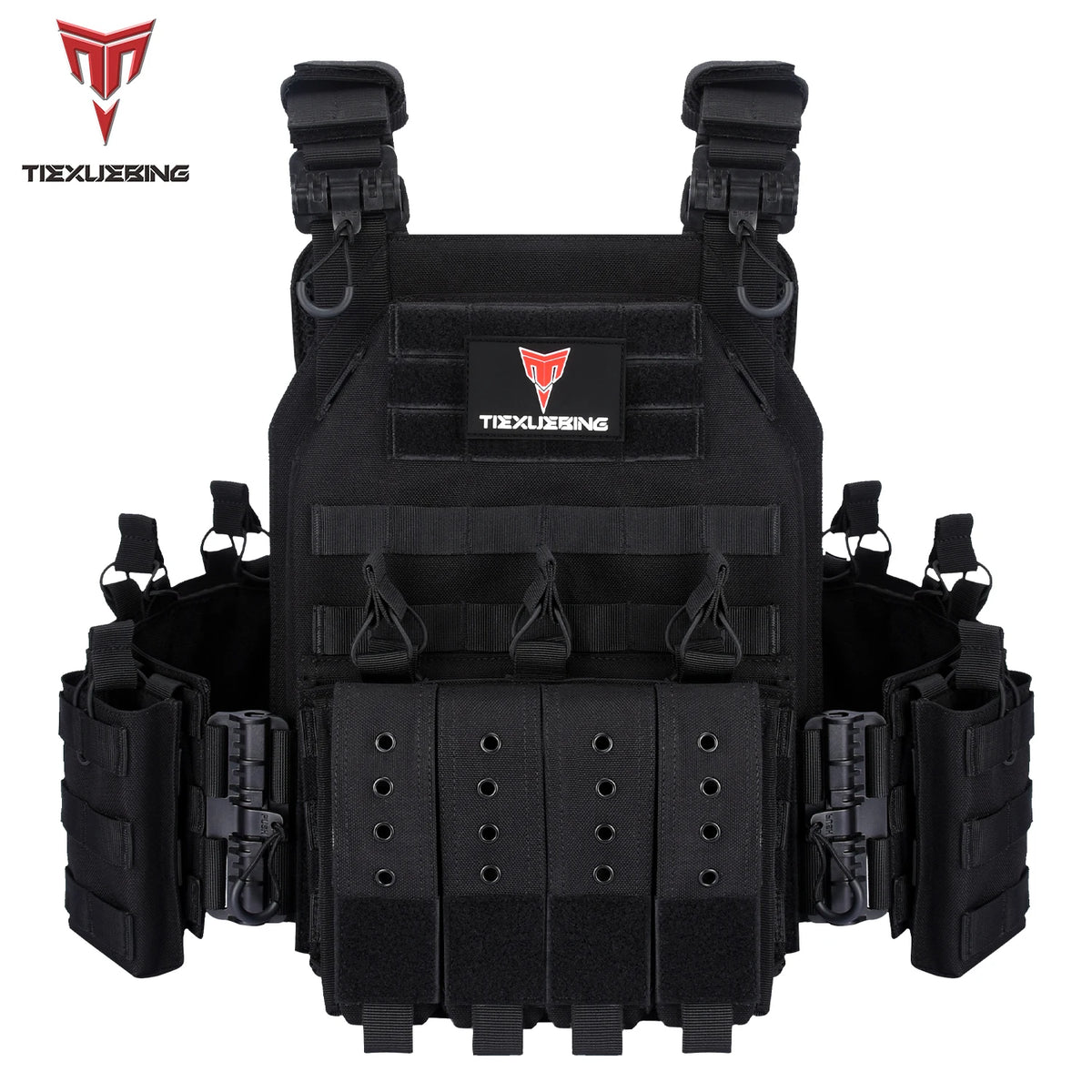Tiexuebing 1000D Plate Carrier 6094Tactical Vest Outdoor Hunting Protective Adjustable Molle Vest for Airsoft Combat Accessories