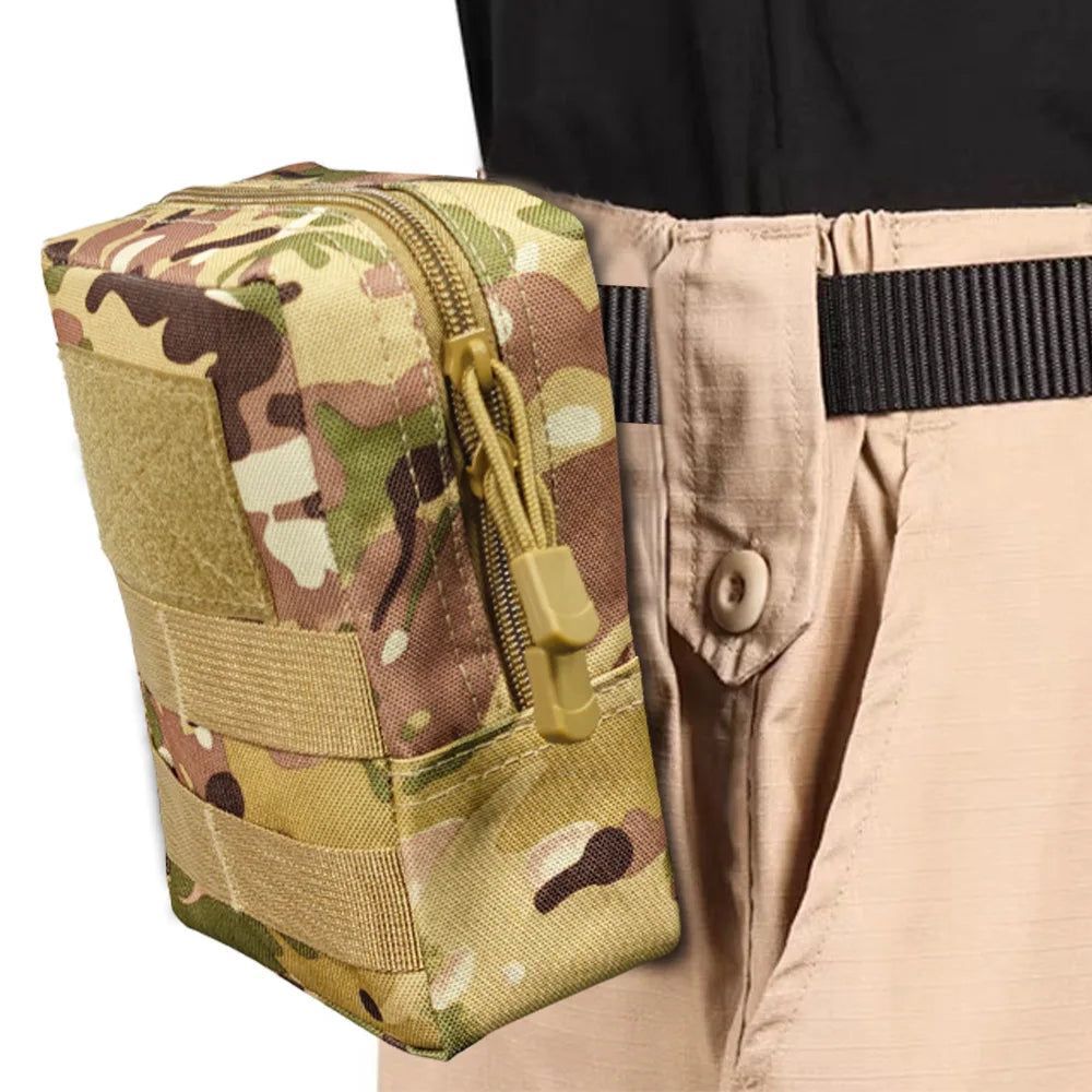 Tactical MOLLE Waist Bag EDC Utility Pouch Multi Pocket Belt Fanny Pack For Hunting Camping