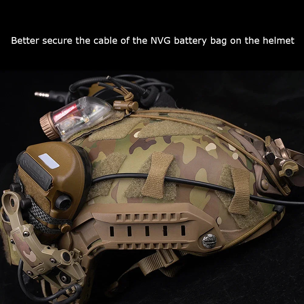8 PCS Tactical Cable Harness for Helmet Headset Walkie Talkie Power Line Cable Hook Loop Sticker Storage Organizer Holder