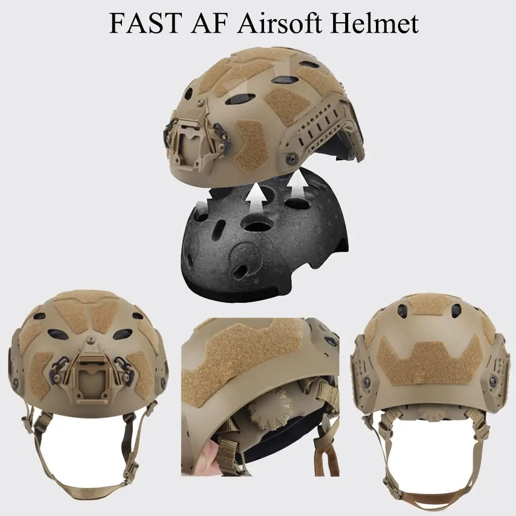 Tactical Helmet Set Fast Protection Helmet with Airsoft Mask Headset Paintball Goggles NVG Model for Outdoor Hunting CS Game