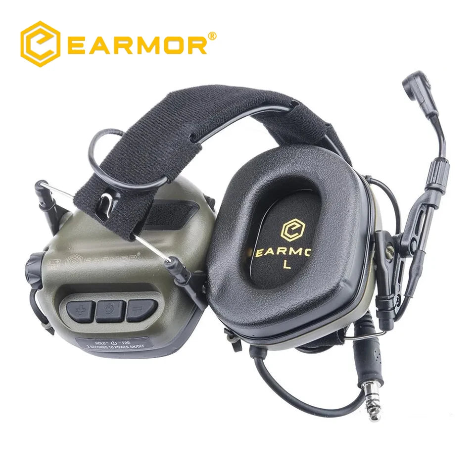 EARMOR Tactical Headset M32 MOD4 Active Shooter Earmuffs Helmet Headset with Helmet Rail Adapter Helmet Mount Headset
