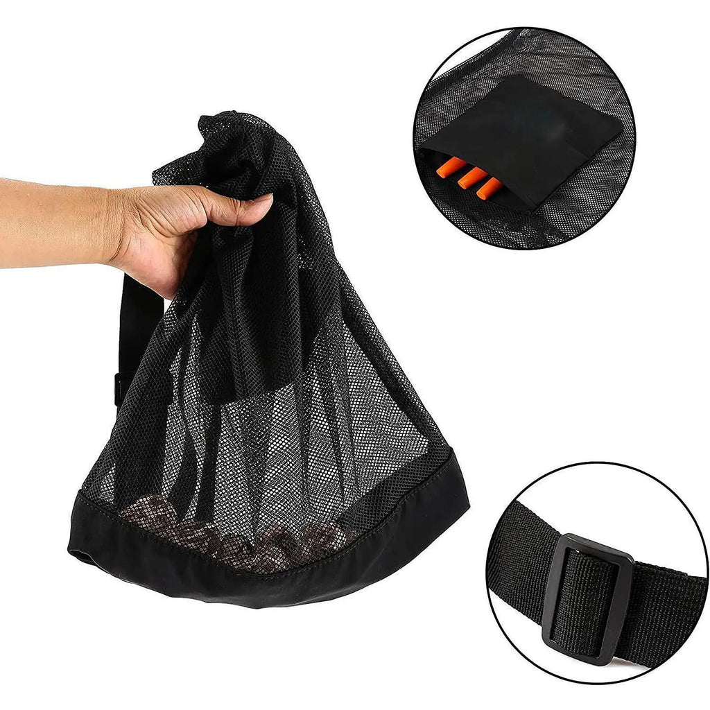 Breathable Picking Pouch Mesh Mini Bag Adjustable Strap Multi Storage Pocket for Outdoor Garden Hiking Lovers
