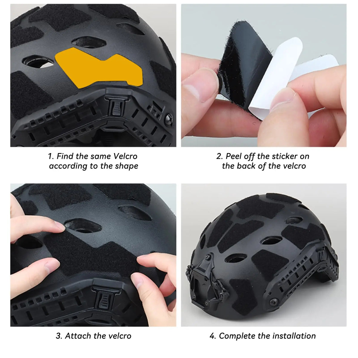 11Pcs Tactical Helmet Magic Sticker Airsoft Helmet Patches Hook and Loop Sticky for FAST High-Cut Helmet Accessories