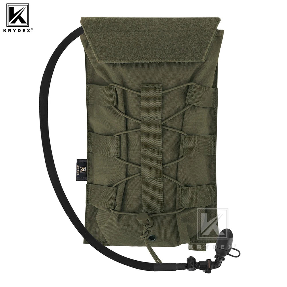 KRYDEX Tactical 50 oz Hydration Carrier Pack MOLLE Pouch Modular 1.5L Water Bladder Bags Outdoor Hiking Camping Accessories