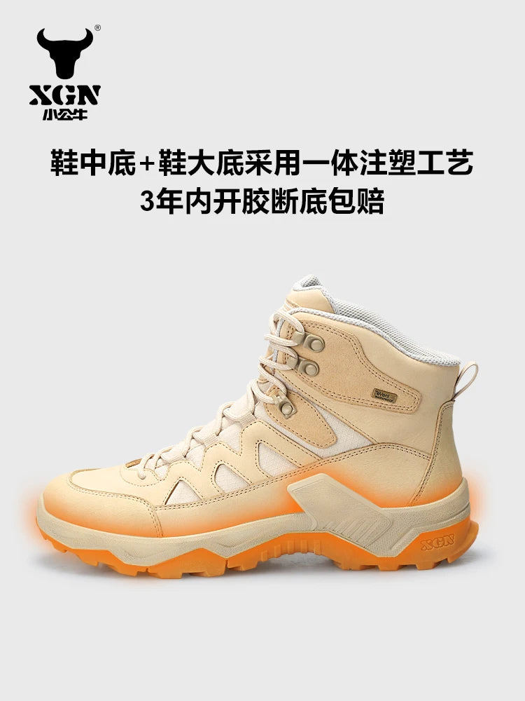 XGN Cowhide Outdoor Hiking shoes Men EVENT waterproof women trekking Sneakers hunting Boots Tactical Desert Combat travel Boots