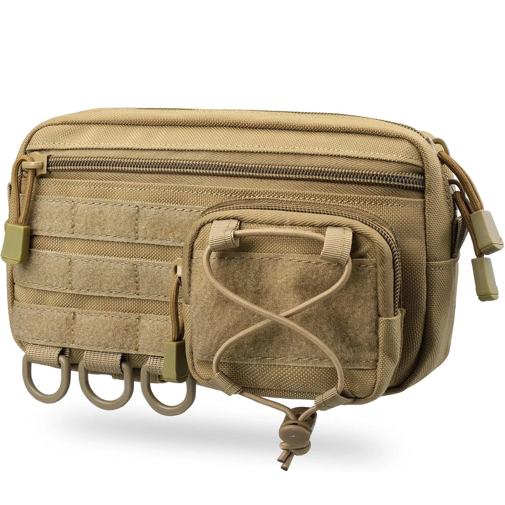 1000D Tactical Molle Horizontal Admin Pouch with Front Drawstring Pocket EMT Pouch EDC Utility Orgaznier Bag