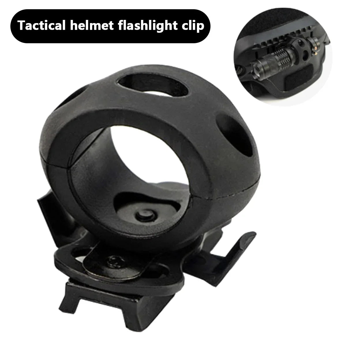 Tactical Fast Helmet Light Holder Wing Rail Mount Flash Light Clamp Side Rail Mount 1 / 1.2 inch / 30mm Flashlight Clip